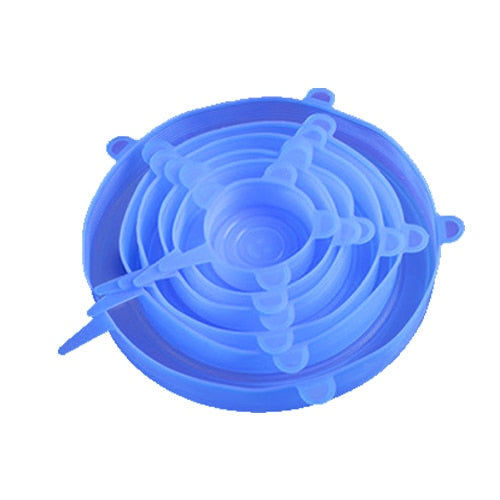 6PCS  Stretch Silicone Food Wrap Bowl Lid Microwave Sealed