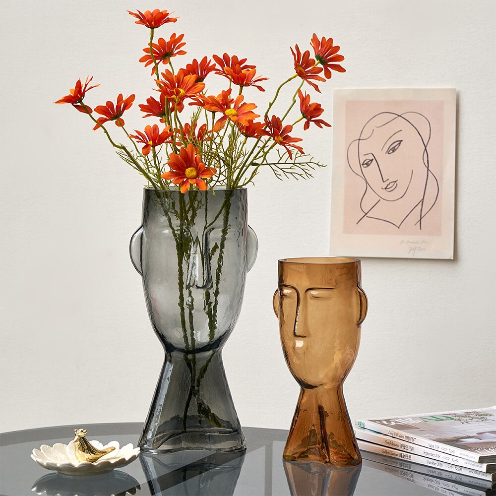 Human Head Glass Vase