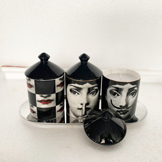 Vintage European Black Lid Candle Holder