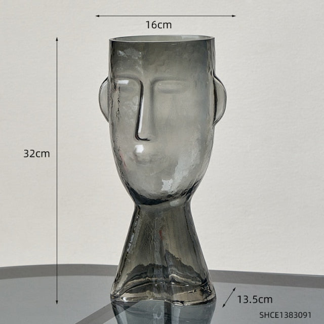 Human Head Glass Vase