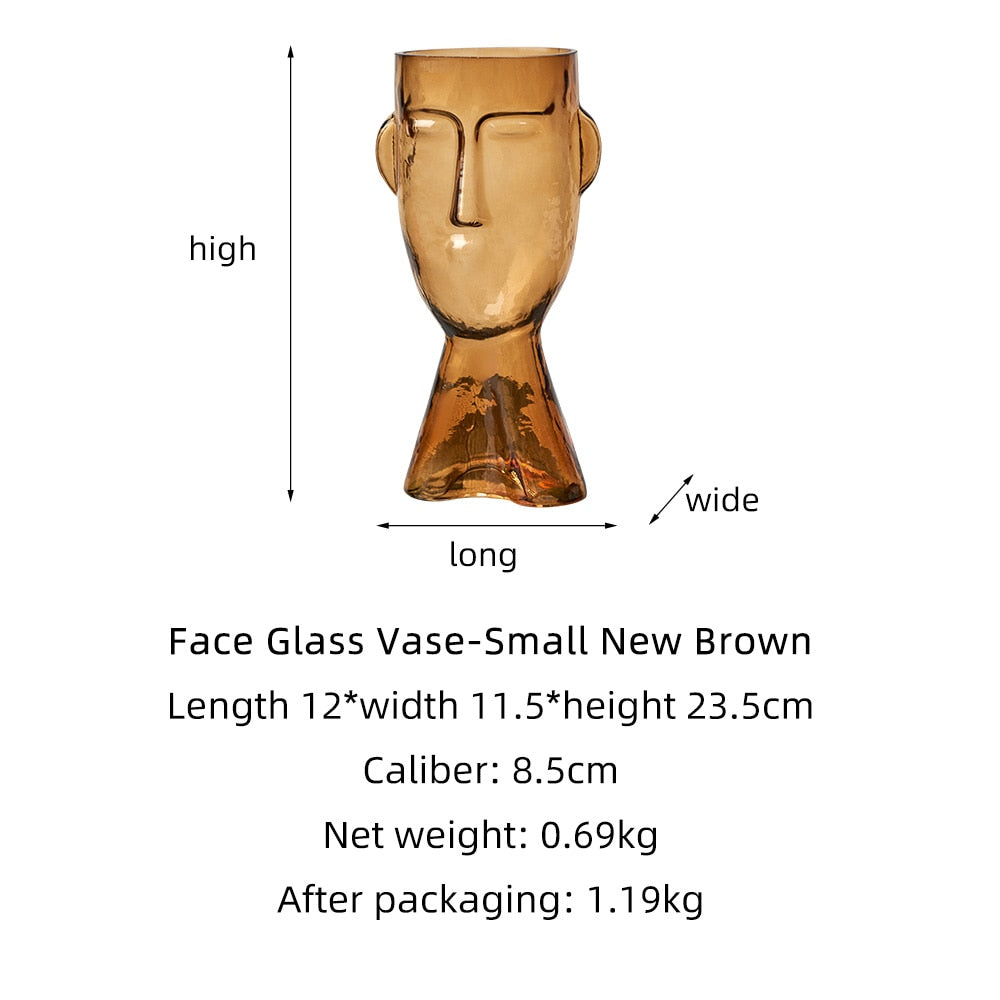 Human Head Glass Vase