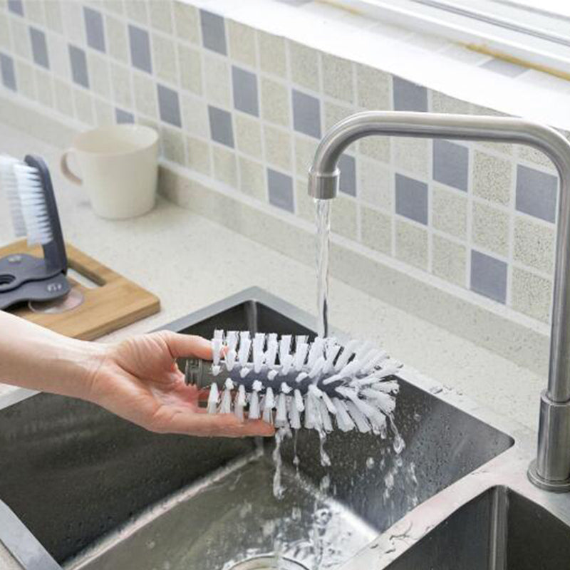 Glass Washer Sink Suction Cup Base Cleaning Bottle Glass Brush Bathroom Tool