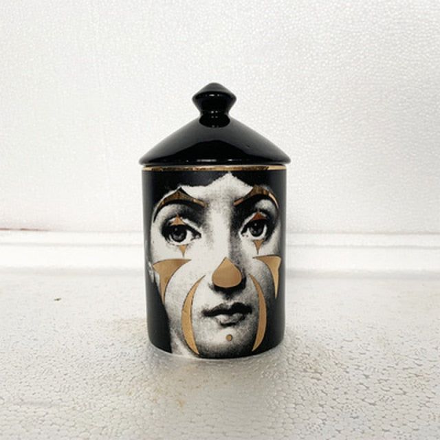 Vintage European Black Lid Candle Holder